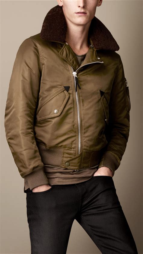 burberry jacket mens bomber|Burberry men military coats.